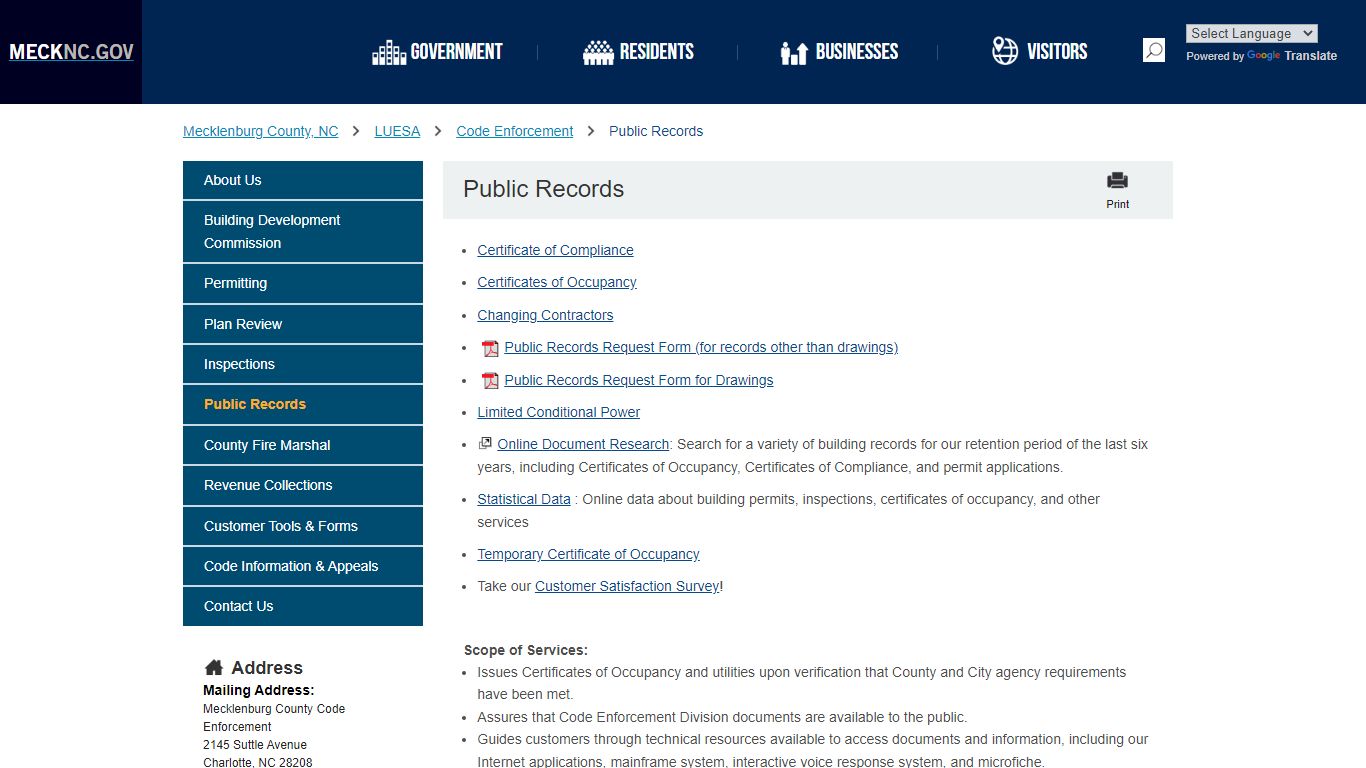 Public Records - mecknc.gov