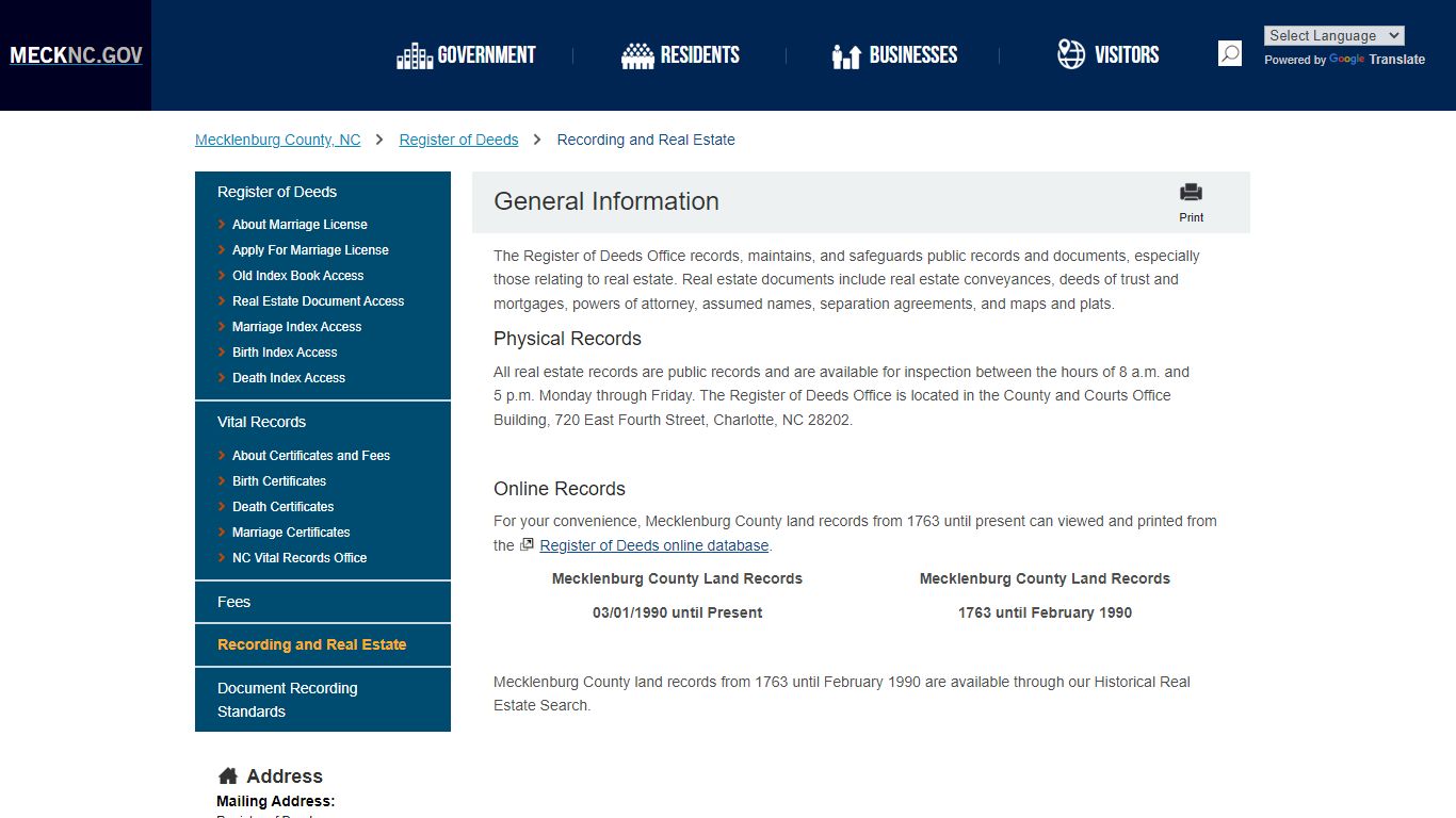 General Information - mecknc.gov